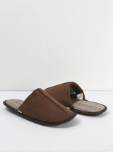 Image for Men's Suede Fabric Plaid Slippers,Brown