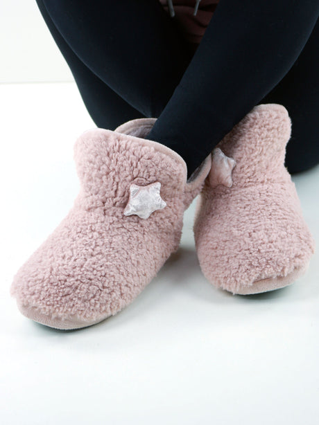 Image for Women's Faux Fur Closed Toe Boots Slippers,Pink