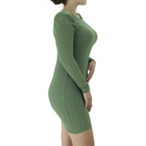 Women's Ribbed Sheath Dress,Olive