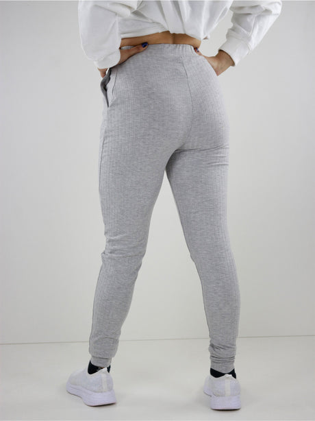 Women's Ribbed Sport Bottom,Grey