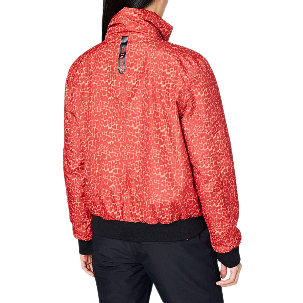 Women's Printed Long Sleeve Jacket,Brick