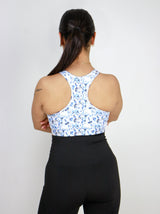 Image for Women's Floral Print Croped Sport Top,Blue