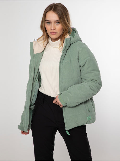 Image for Women's Ribbed Puffer Jacket,Green