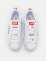 Women's Logo Brand Leather Shoes,White