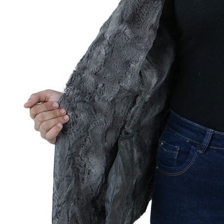 Women's Inside Faux Fur Vest,Greige