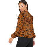 Women's Printed Top,Orange/Black