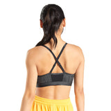 Women's Crisscross Printed Sport Bra,Dark Grey