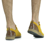 Men's Lace Up Textile Shoes,Mustard