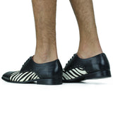 Men's Zebra Print Shoes,Black/White