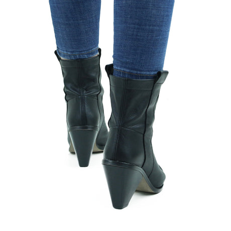 Image for Women's SlipOn Leather Ankle Boot,Black