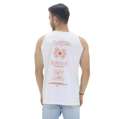 Image for Men's Graphic Sleeveless T-Shirt,White