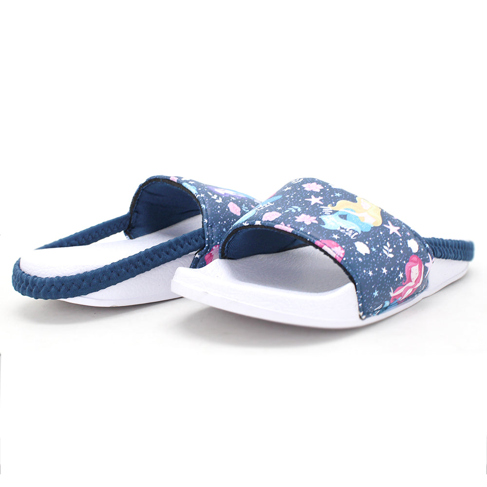 Image for Kid's Girl Graphic Print Beach Pool Slides,Petrol