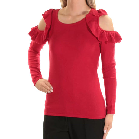 Image for Women's Cold-Shoulder Sweater,Red