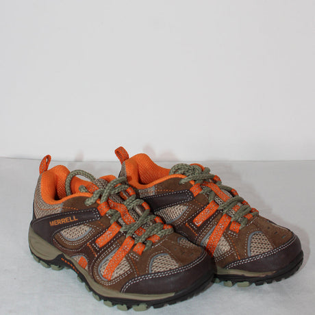 Image for Kids Boy Mesh Lace-Up Shoes,Brown/Orange