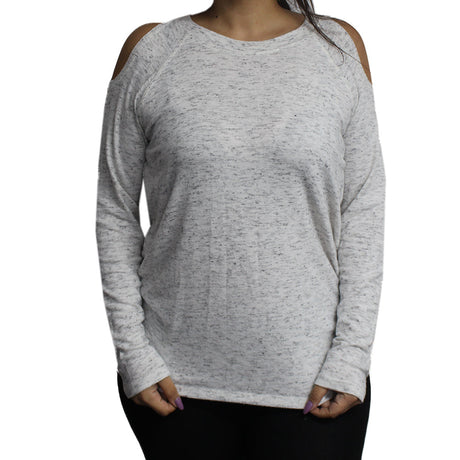 Image for Women's Off Shoulder Casual Sweater,White,Grey